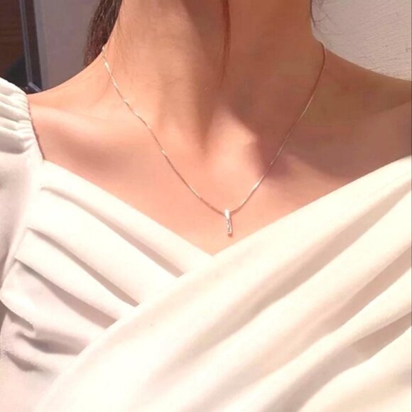 Sterling Silver Pendant Bar Necklace - Picture 1 of 11